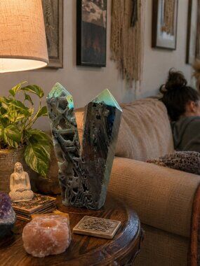 Large Rock Crystal Point Pair Home Art